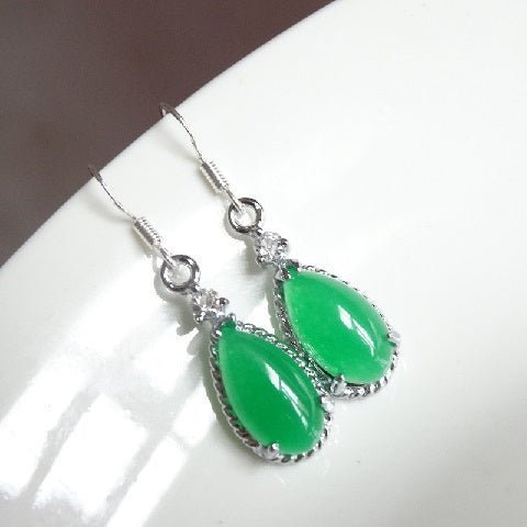 Hypoallergenic Earrings - Agate Jade 925 Silver-Jewearrings