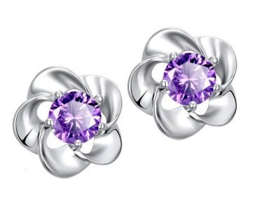 Hypoallergenic Earrings: Amethyst Crown-Jewearrings