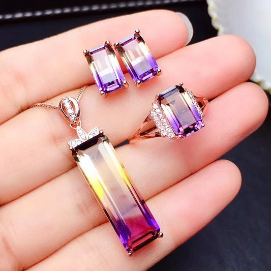 Hypoallergenic Earrings: Amethyst Set-Jewearrings