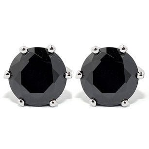 Hypoallergenic Earrings: Black Agate Stud-Jewearrings