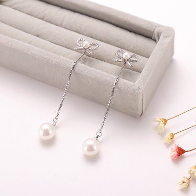 Hypoallergenic Earrings: Bow Pearl-Jewearrings