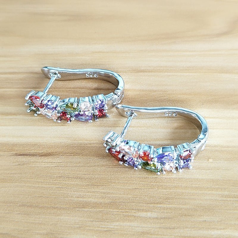 Hypoallergenic Earrings - Colored Zircon Earrings-Jewearrings