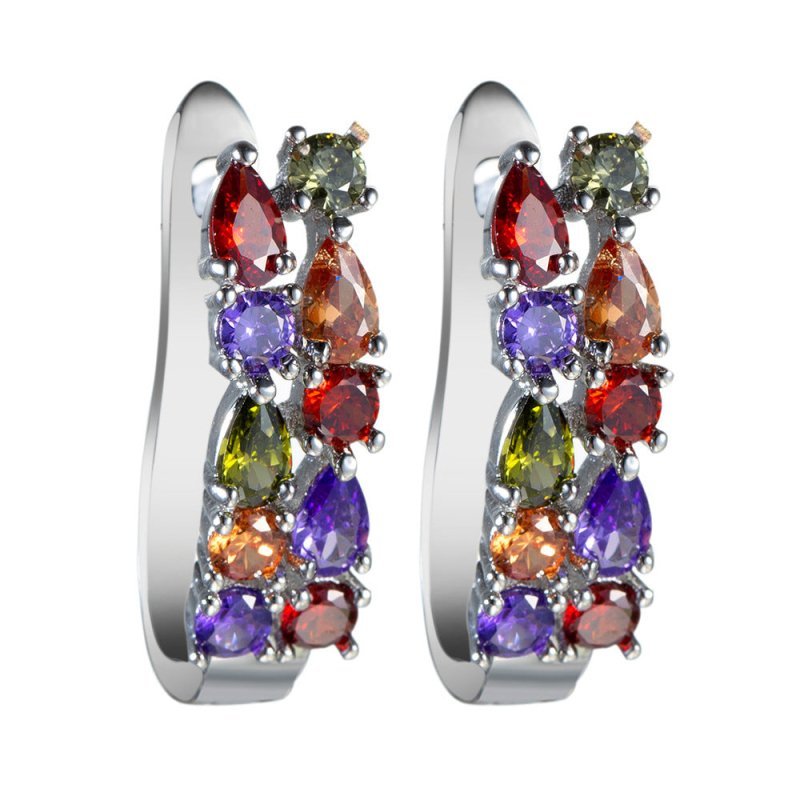 Hypoallergenic Earrings - Colored Zircon Earrings-Jewearrings