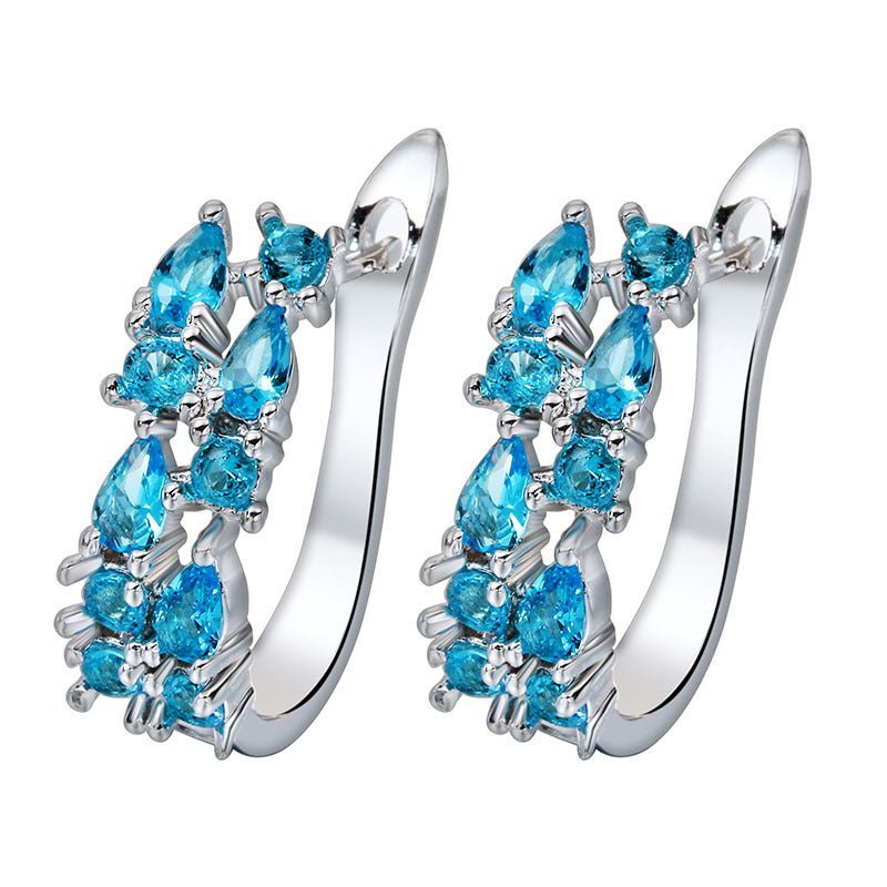 Hypoallergenic Earrings - Colored Zircon Earrings-Jewearrings