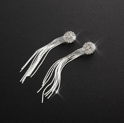 Hypoallergenic Earrings - Crystal Tassel Earrings-Jewearrings