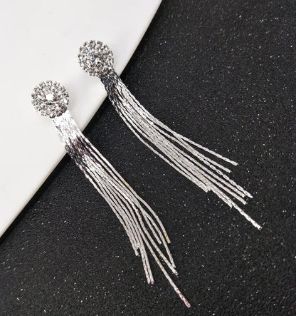 Hypoallergenic Earrings - Crystal Tassel Earrings-Jewearrings