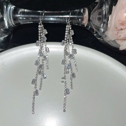 Hypoallergenic Earrings Diamond Long Style-Jewearrings