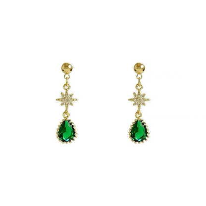 Hypoallergenic Earrings - Emerald Drop Earrings-Jewearrings