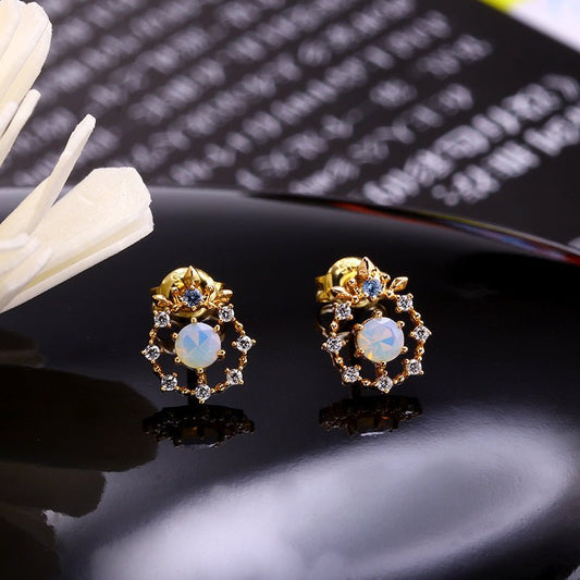 Hypoallergenic Earrings - Gemstone Zircon Studs-Jewearrings