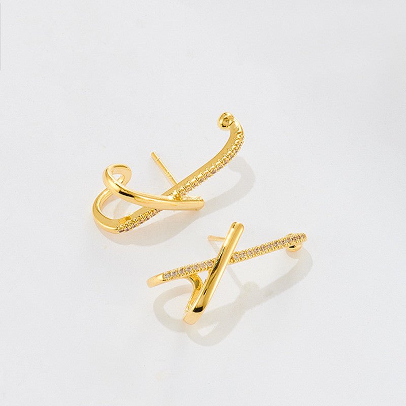 Hypoallergenic Earrings: Gold Geometric Simple-Jewearrings