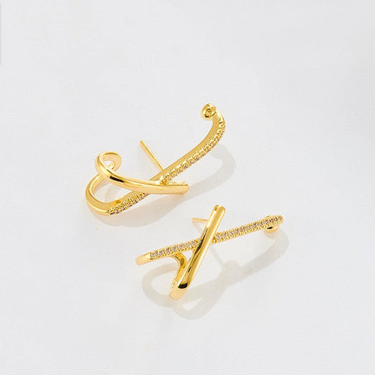 Hypoallergenic Earrings: Gold Geometric Simple-Jewearrings