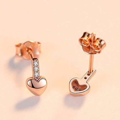 Hypoallergenic Earrings - Heart-shaped Studs-Jewearrings