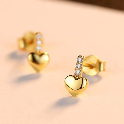 Hypoallergenic Earrings - Heart-shaped Studs-Jewearrings