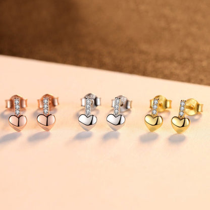 Hypoallergenic Earrings - Heart-shaped Studs-Jewearrings