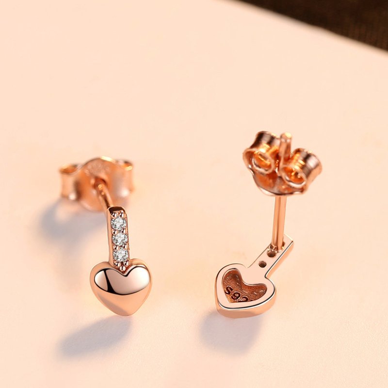 Hypoallergenic Earrings - Heart-shaped Studs-Jewearrings