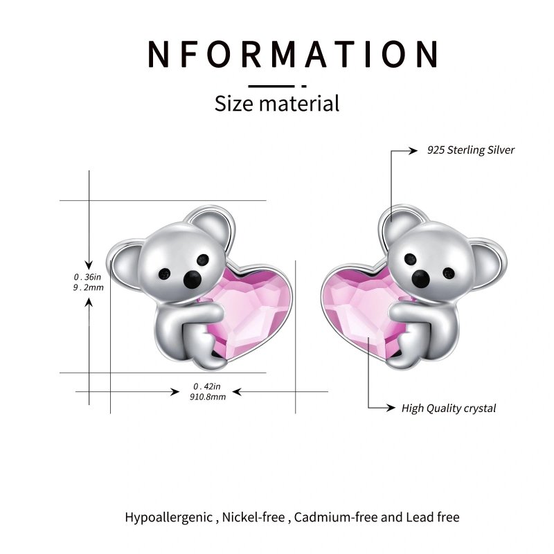 Hypoallergenic Earrings Koala Bear Earrings-Jewearrings