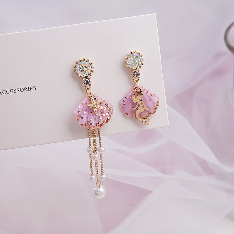 Hypoallergenic Earrings Mermaid Pearl Studs-Jewearrings