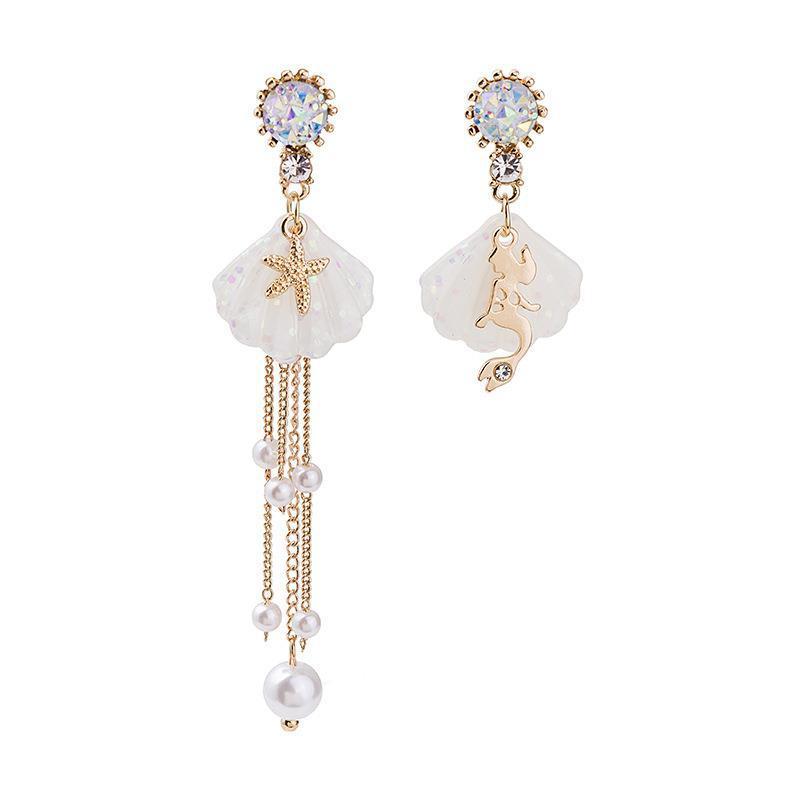 Hypoallergenic Earrings Mermaid Pearl Studs-Jewearrings