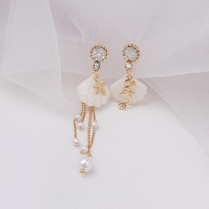 Hypoallergenic Earrings Mermaid Pearl Studs-Jewearrings