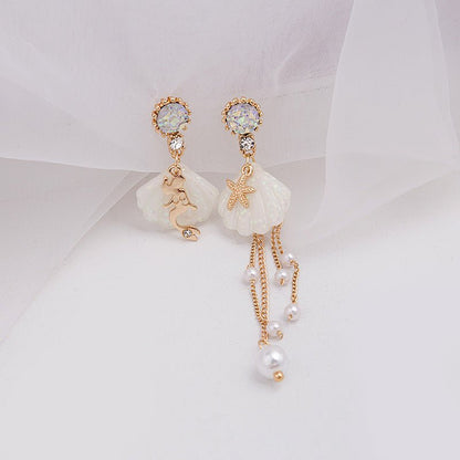 Hypoallergenic Earrings Mermaid Pearl Studs-Jewearrings