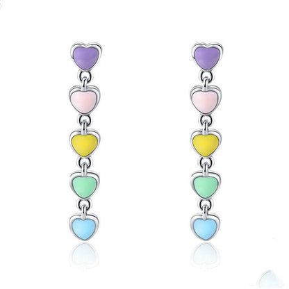 Hypoallergenic Earrings - Rainbow Heart Stud-Jewearrings