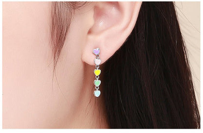 Hypoallergenic Earrings - Rainbow Heart Stud-Jewearrings