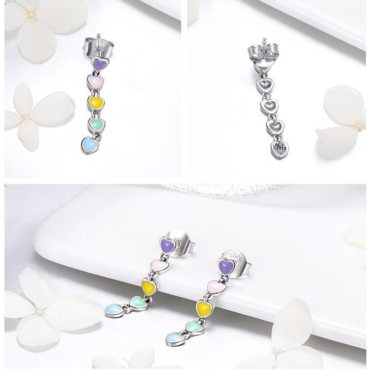 Hypoallergenic Earrings - Rainbow Heart Stud-Jewearrings