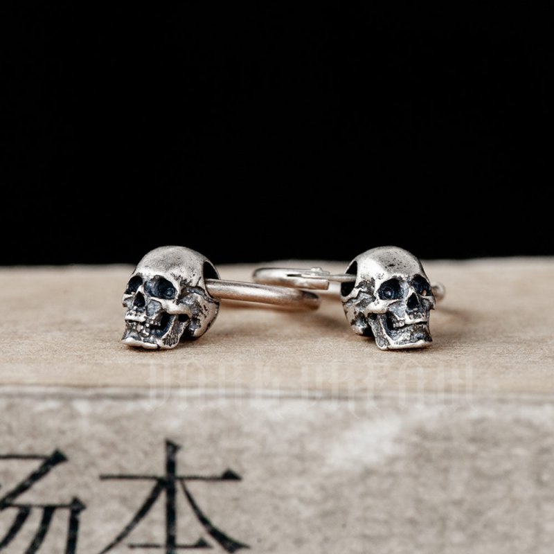 Hypoallergenic Earrings - Retro Skull Earrings-Jewearrings