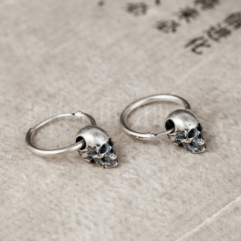 Hypoallergenic Earrings - Retro Skull Earrings-Jewearrings