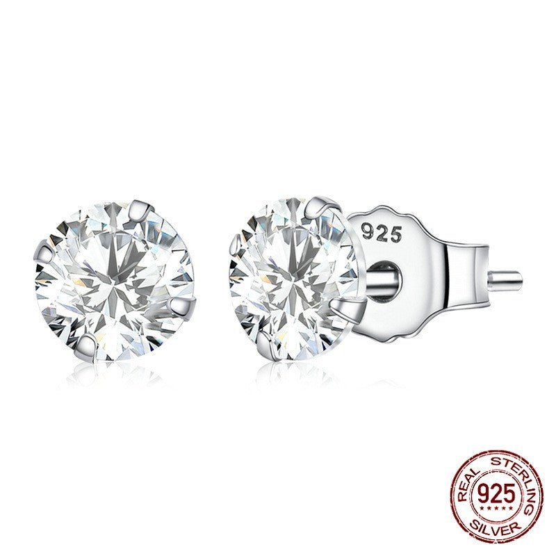 Hypoallergenic Earrings: Round Cubic Zirconia-Jewearrings