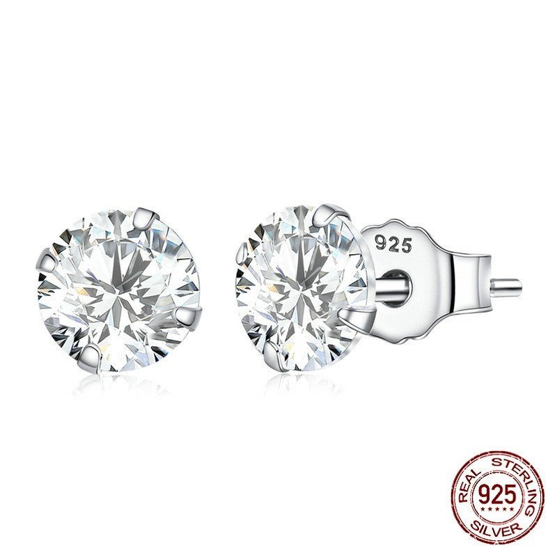 Hypoallergenic Earrings: Round Cubic Zirconia-Jewearrings