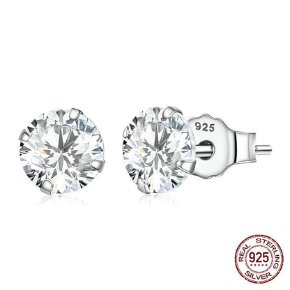 Hypoallergenic Earrings: Round Cubic Zirconia-Jewearrings