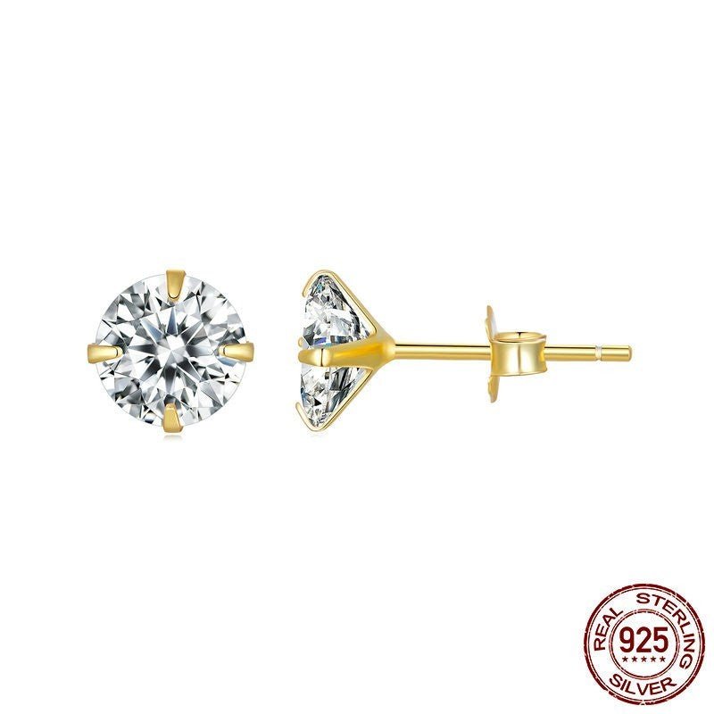 Hypoallergenic Earrings: Round Cubic Zirconia-Jewearrings