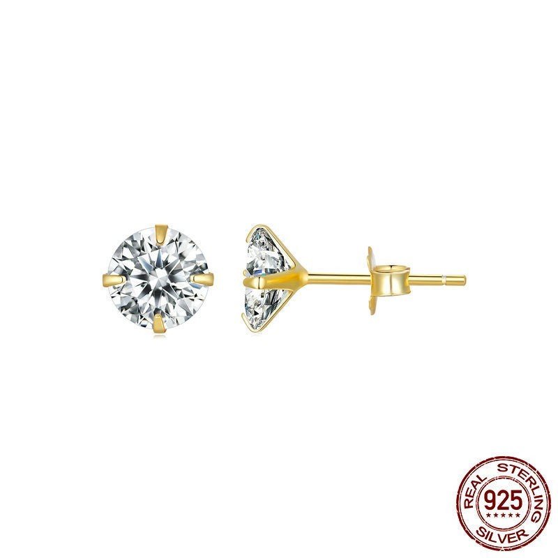 Hypoallergenic Earrings: Round Cubic Zirconia-Jewearrings