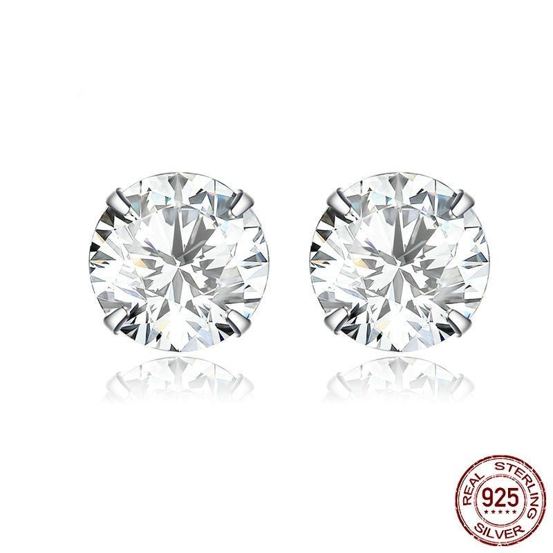 Hypoallergenic Earrings: Round Cubic Zirconia-Jewearrings