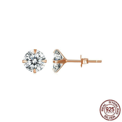 Hypoallergenic Earrings: Round Cubic Zirconia-Jewearrings