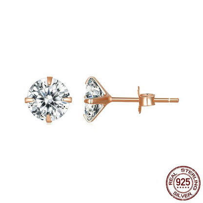 Hypoallergenic Earrings: Round Cubic Zirconia-Jewearrings