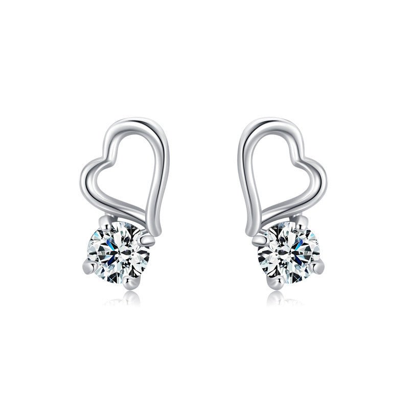 Hypoallergenic Earrings - Silver Hollow Heart-Jewearrings