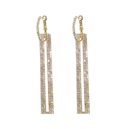 Hypoallergenic Earrings - Square Diamond Earrings-Jewearrings