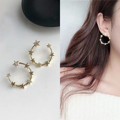 Hypoallergenic Earrings - Star Moon Earrings-Jewearrings