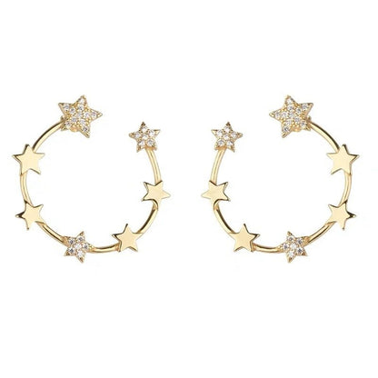 Hypoallergenic Earrings - Star Moon Earrings-Jewearrings