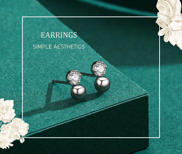 Hypoallergenic Earrings - Sterling Silver Diamond-Jewearrings