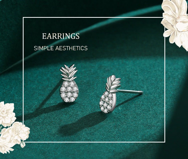 Hypoallergenic Earrings - Sweet Pineapple Studs-Jewearrings