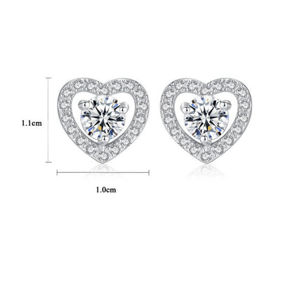 Hypoallergenic Earrings - Zircon Fashion Heart-Jewearrings