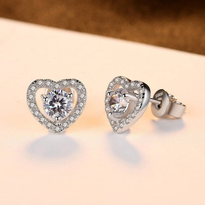 Hypoallergenic Earrings - Zircon Fashion Heart-Jewearrings