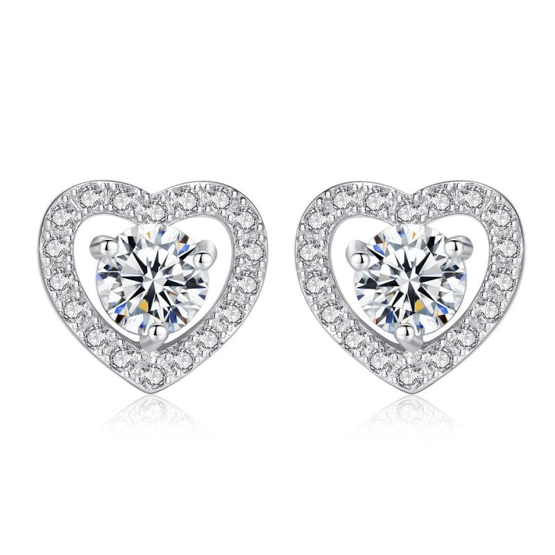 Hypoallergenic Earrings - Zircon Fashion Heart-Jewearrings