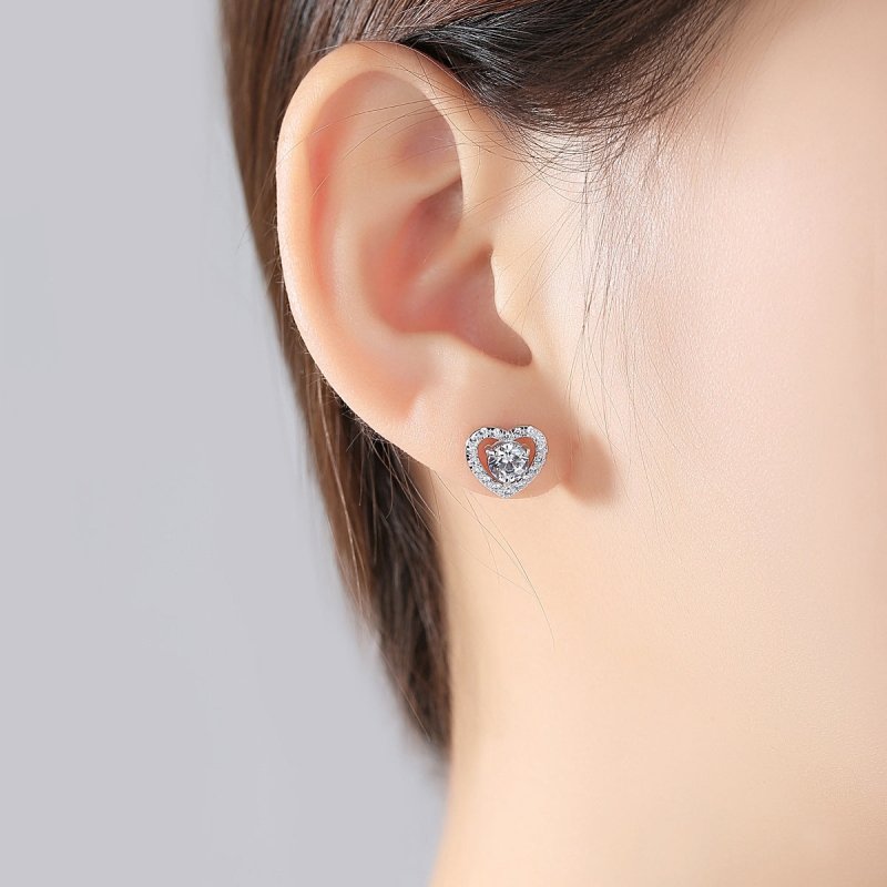 Hypoallergenic Earrings - Zircon Fashion Heart-Jewearrings