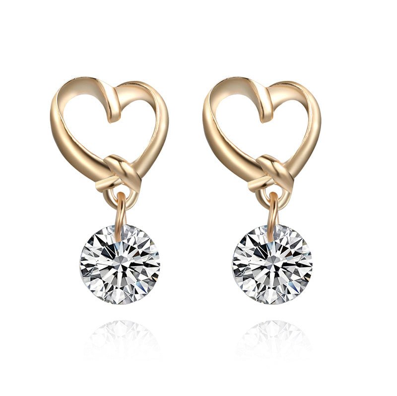 Hypoallergenic Earrings Zircon Heart Earrings-Jewearrings