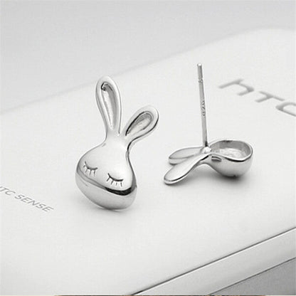 Hypoallergenic S925 Silver Little White Rabbit Earrings-Jewearrings