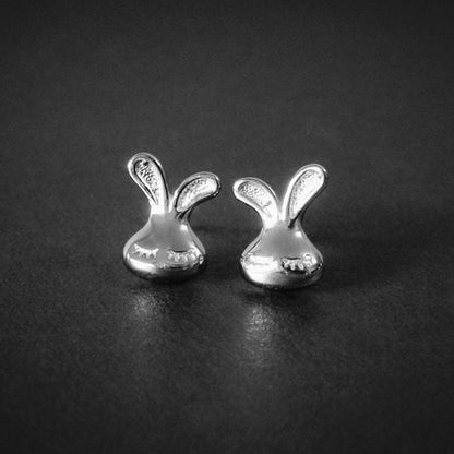 Hypoallergenic S925 Silver Little White Rabbit Earrings-Jewearrings